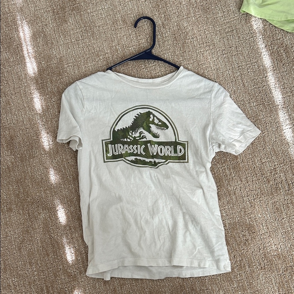 Old Navy White and Green Jurassic World Kids Tee